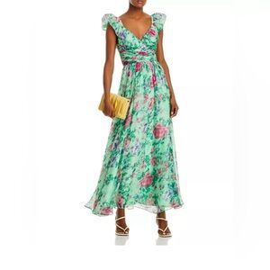 AQUA
Cap Sleeve Floral Print Dress